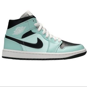 WNS AIR JORDAN 1 MID- AQUA BLACK